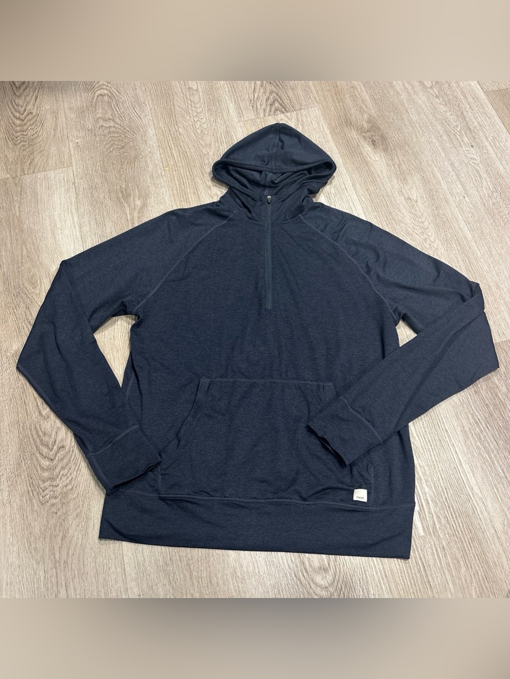 Vuori Ponto Performance Hoodie Mens Size Small Dark Gray 1/4 Zip Preppy V244